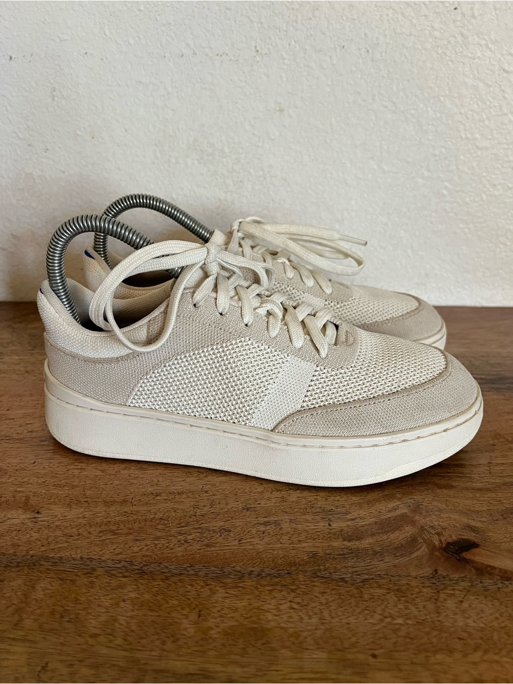 Rothy's Cream White Knit Platform Sneakers